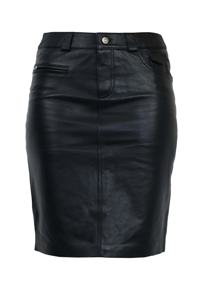 Ladies Leather Skirt 0132 Skirt, Black in 2 colors, Bild 6