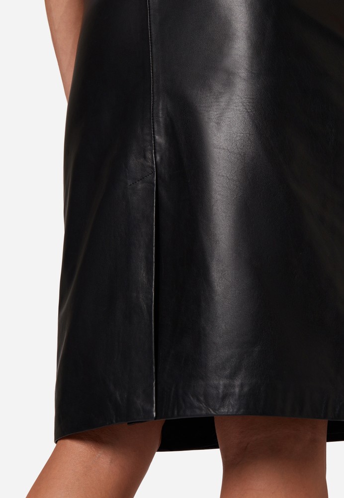 Ladies Leather Skirt 095 Skirt, Black in 1 colors, Bild 5