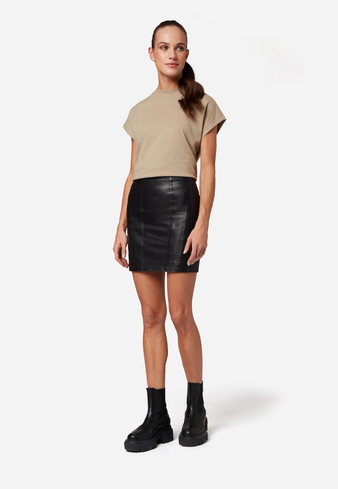 Ladies Leather Skirt 1264 Skirt, Black in 1 colors, Bild 2