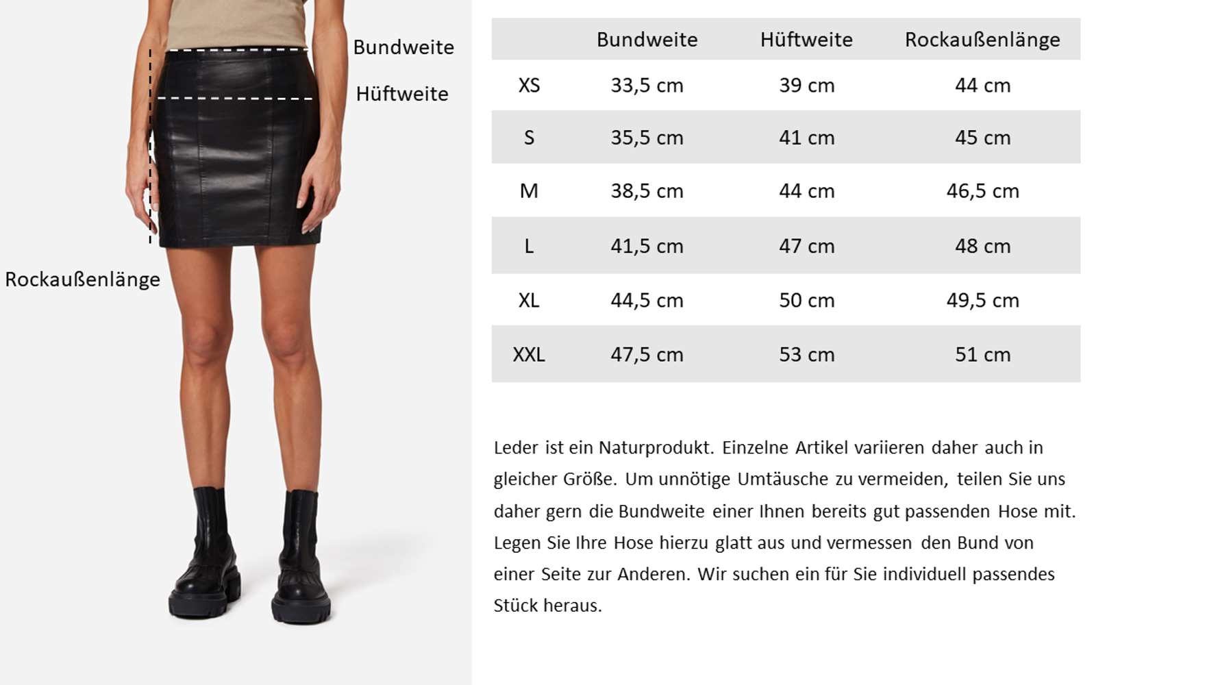 Damen-Lederrock 1264 Skirt, Schwarz in 1 Farbe, Bild 7