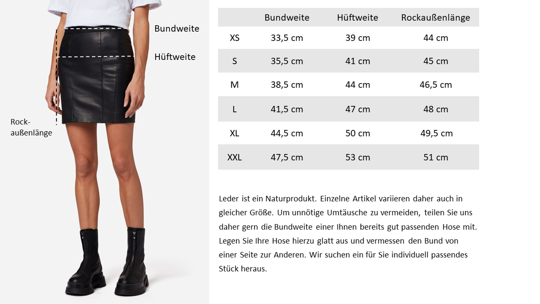 Damen-Lederrock 1265 Skirt, Schwarz in 1 Farbe, Bild 7