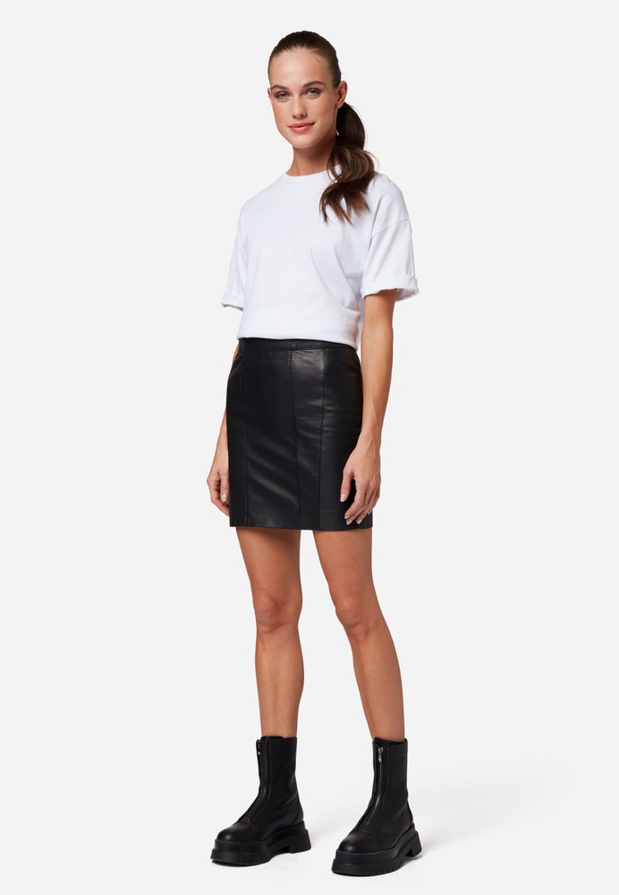 Ladies Leather Skirt 1265 Skirt, Black in 1 colors, Bild 2