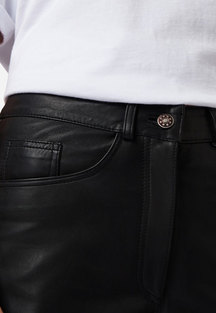 Ladies leather pants 9809, black in 3 colors, Bild 5
