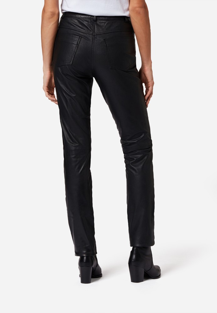 Ladies leather pants 9809, black in 3 colors, Bild 3