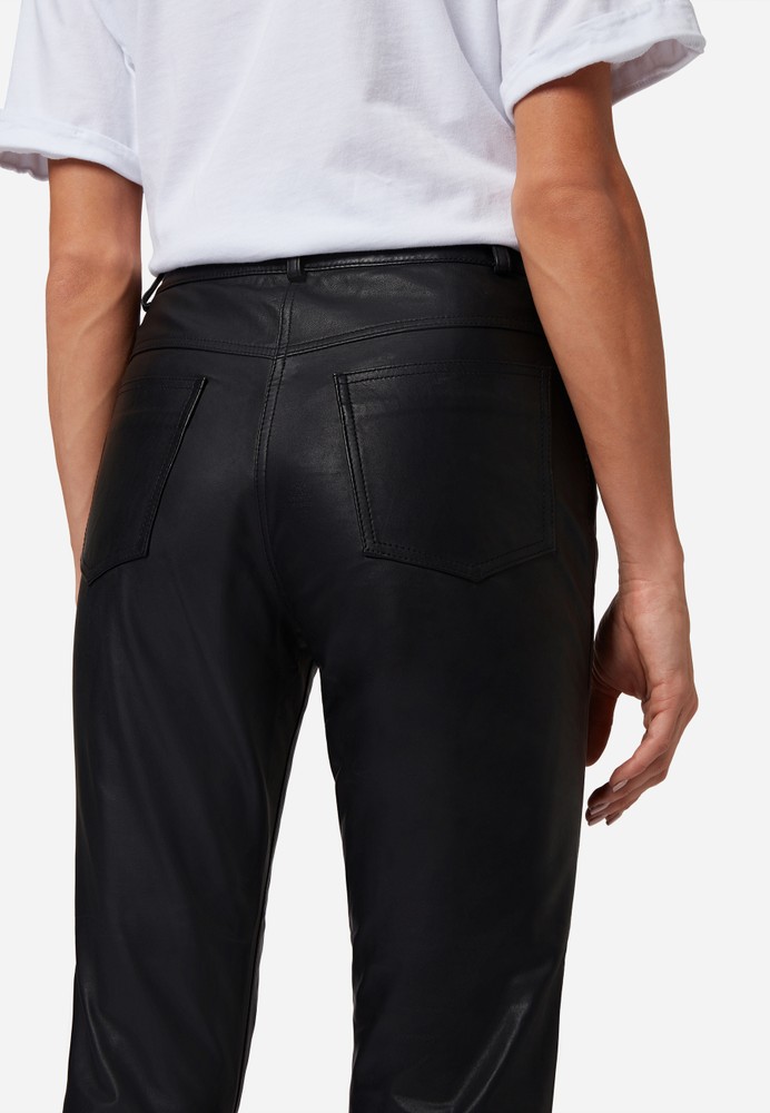 Ladies leather pants 9809, black in 3 colors, Bild 4