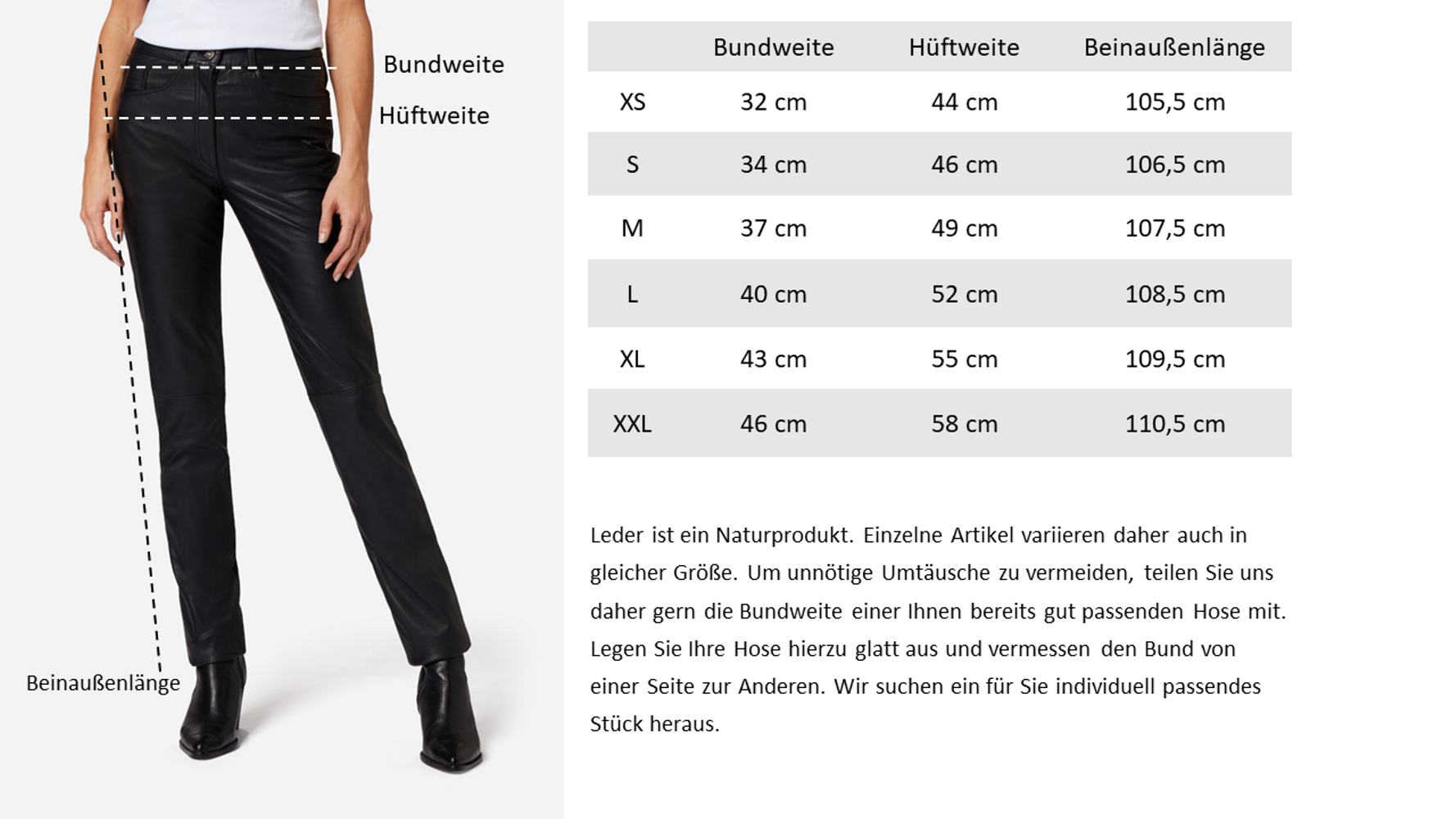 Ladies leather pants 9809, black in 3 colors, Bild 7