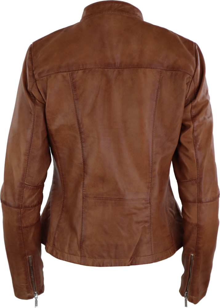 Damen-Lederjacke Abigale, Cognac Braun in 9 Farben, Bild 5