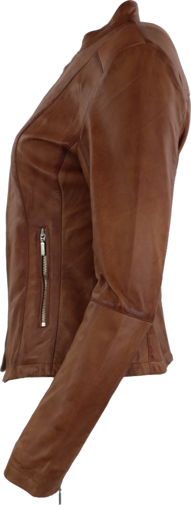 Damen-Lederjacke Abigale, Cognac Braun in 9 Farben, Bild 4