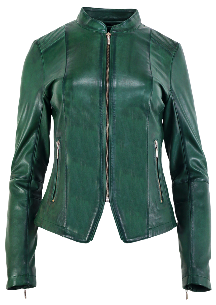 Damen-Lederjacke Abigale, Jade Grün in 9 Farben, Bild 4