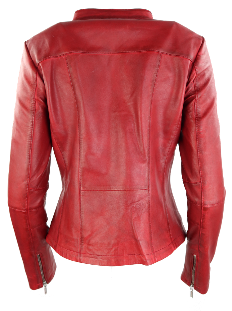 Damen-Lederjacke Abigale, Rot in 9 Farben, Bild 3