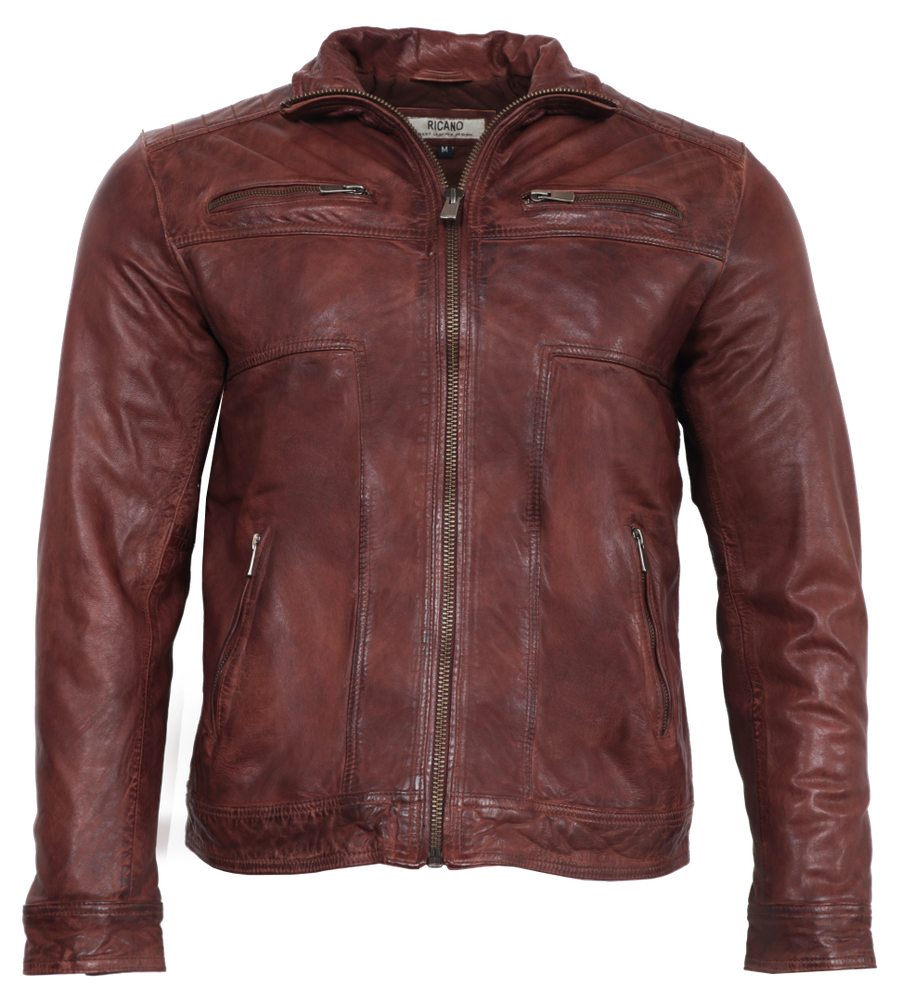 Herren-Lederjacke Albert, Cognac Braun in 3 Farben, Bild 2