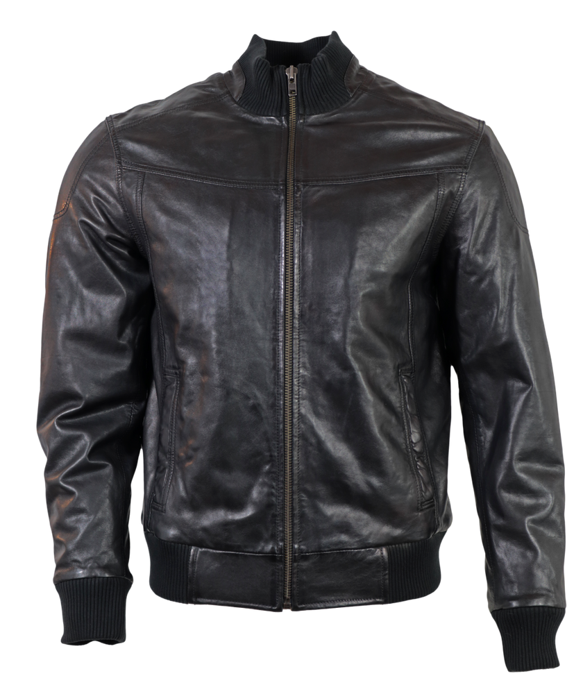 Men's leather jacket Alowa, black in 3 colors, Bild 1