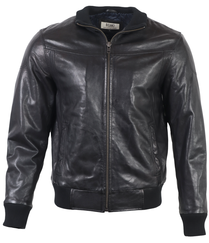 Men's leather jacket Alowa, black in 3 colors, Bild 4