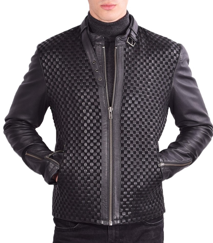 Men's leather jacket Branded, Black in 1 colors, Bild 1