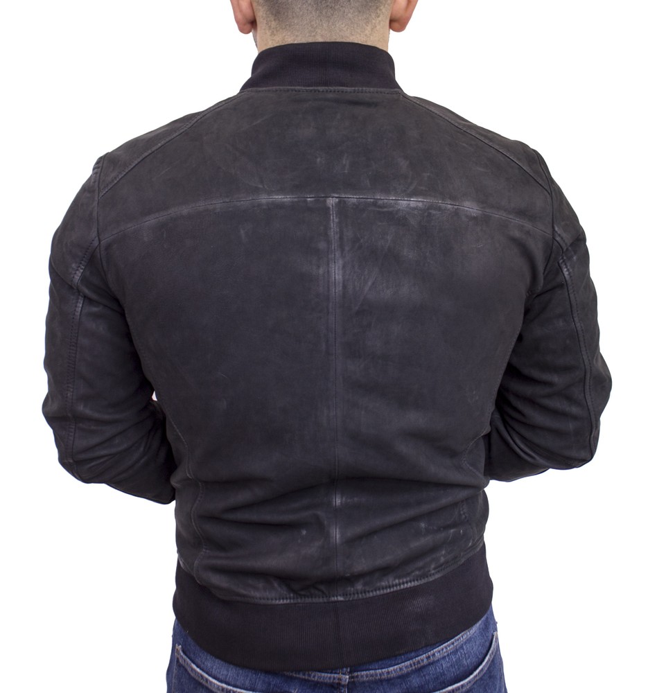 Men's leather jacket Brusko, black in 2 colors, Bild 4