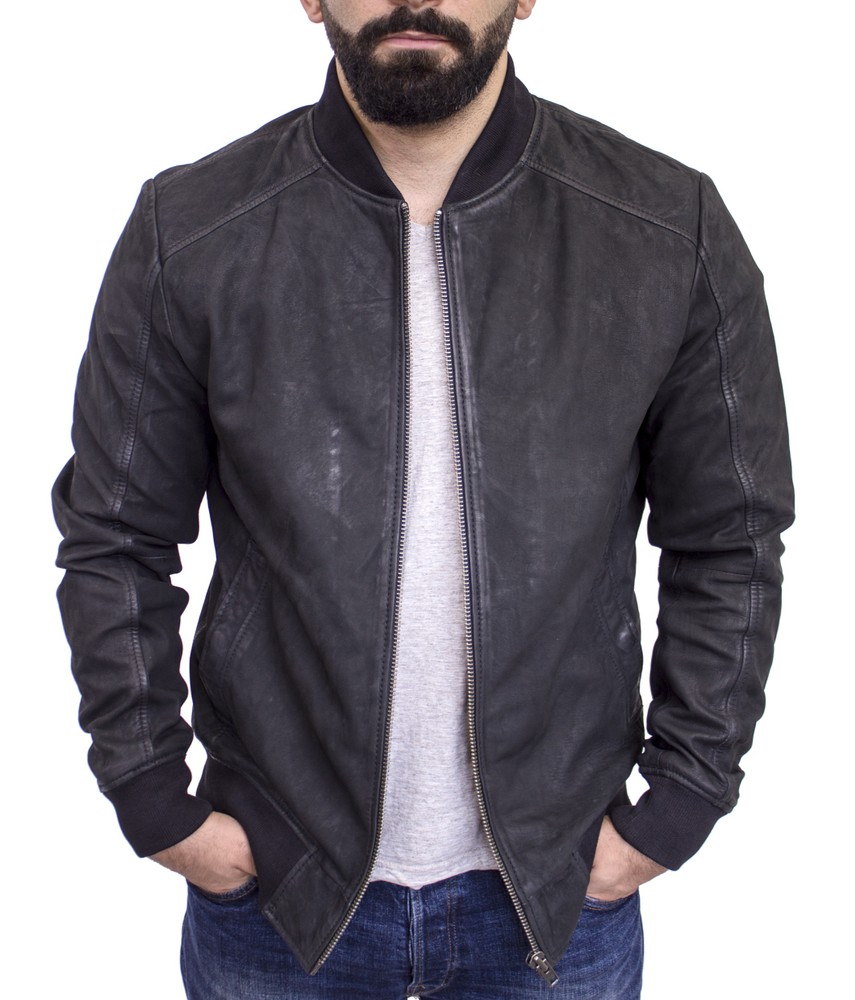 Men's leather jacket Brusko, black in 2 colors, Bild 2