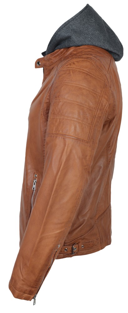 Herren-Lederjacke Brute, Cognac Braun in 2 Farben, Bild 3