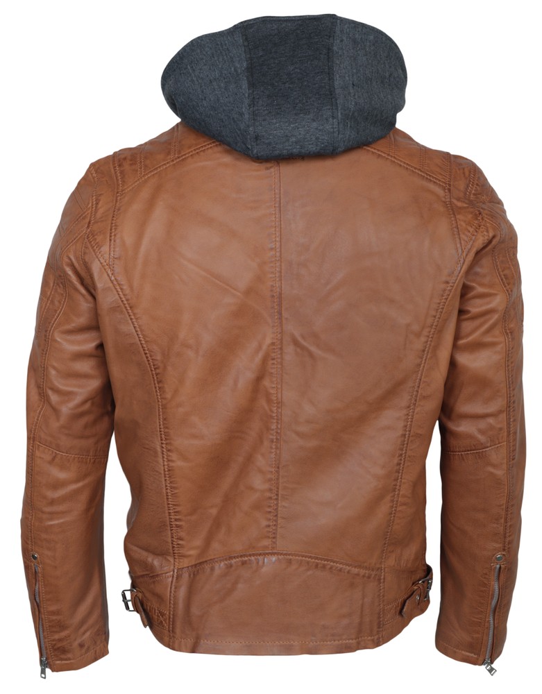Herren-Lederjacke Brute, Cognac Braun in 2 Farben, Bild 4