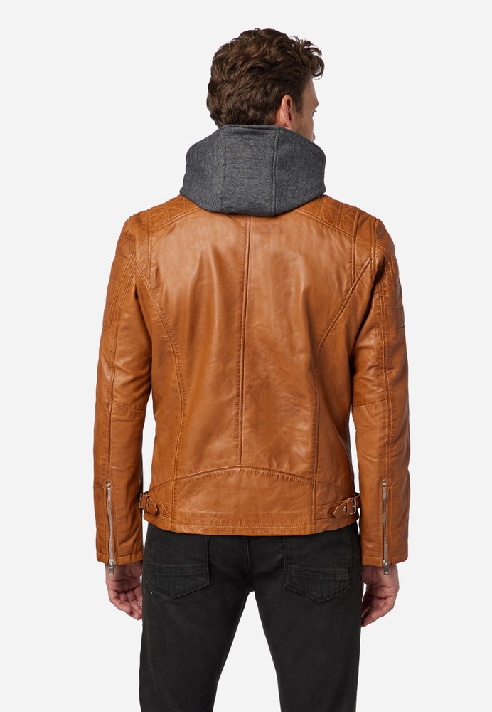 Men's leather jacket Brute, Cognac Brown in 2 colors, Bild 3