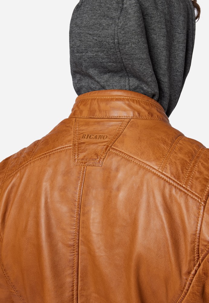 Men's leather jacket Brute, Cognac Brown in 2 colors, Bild 4