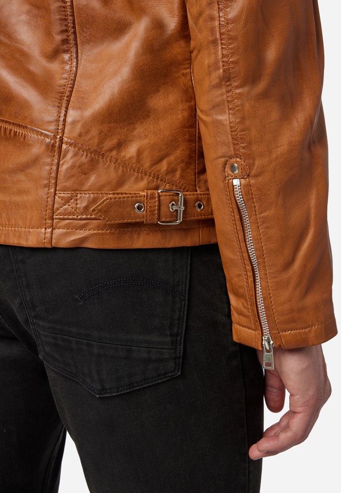 Men's leather jacket Brute, Cognac Brown in 2 colors, Bild 5