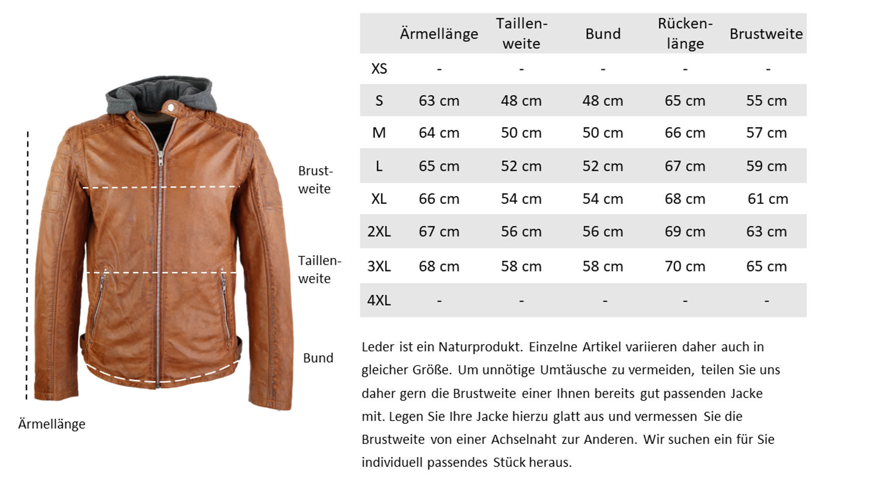 Men's leather jacket Brute, Cognac Brown in 2 colors, Bild 7