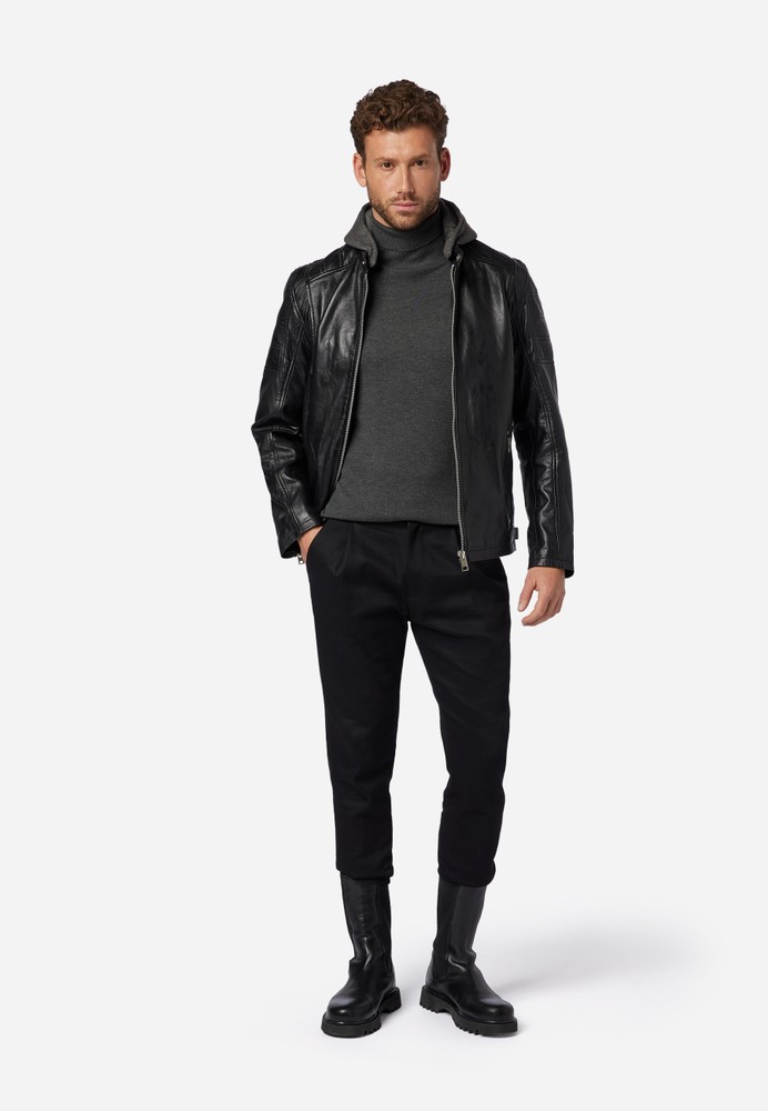 Men's leather jacket Brute, black in 2 colors, Bild 2