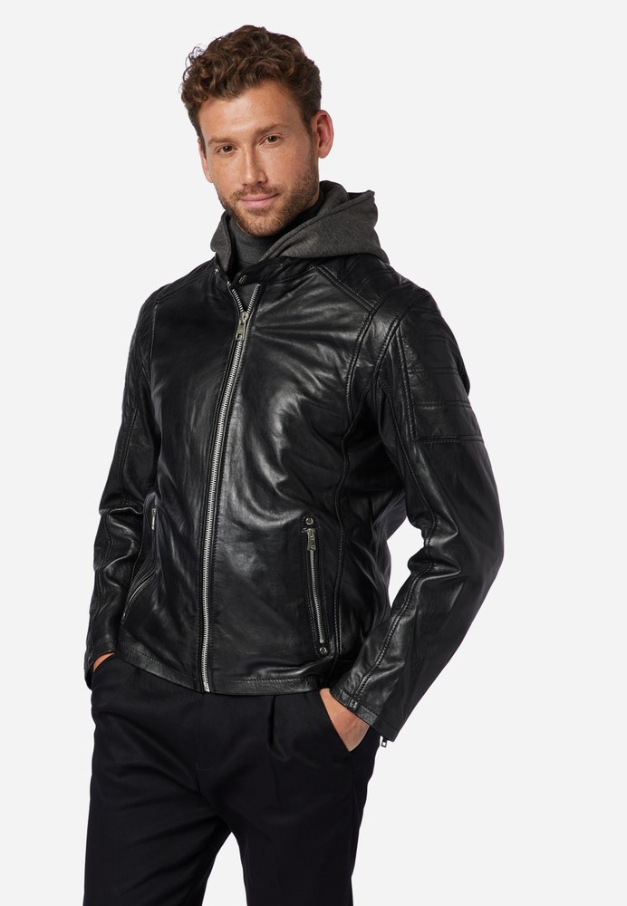 Men's leather jacket Brute, black in 2 colors, Bild 1