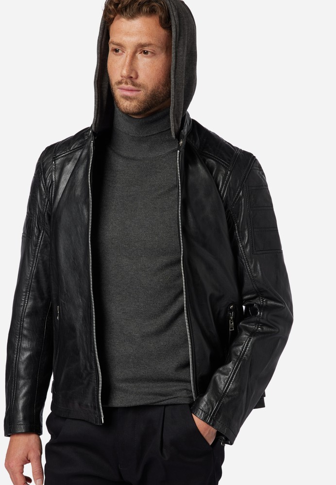 Men's leather jacket Brute, black in 2 colors, Bild 5
