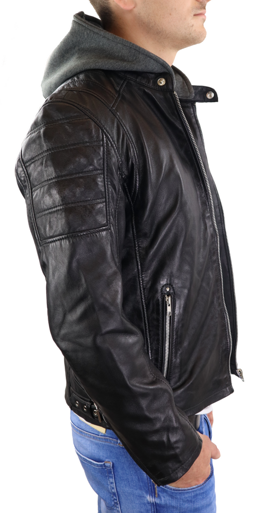 Herren-Lederjacke Brute, Schwarz in 2 Farben, Bild 8