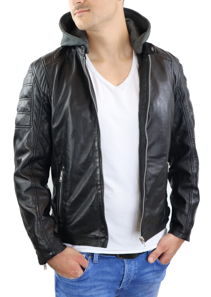 Herren-Lederjacke Brute, Schwarz in 2 Farben, Bild 7