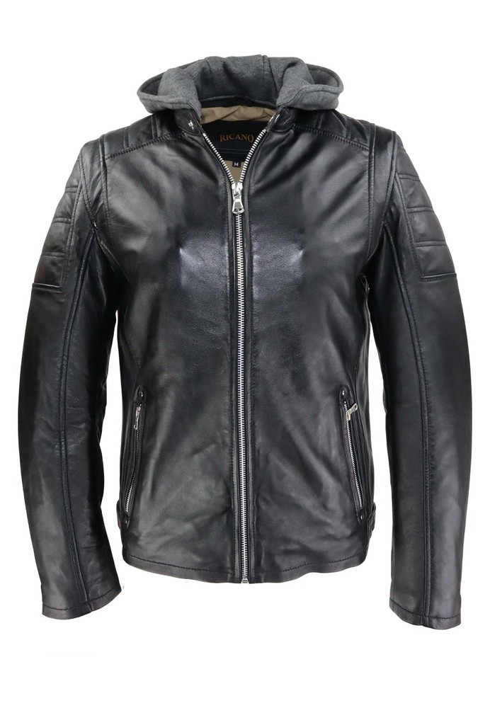 Men's leather jacket Brute, black in 2 colors, Bild 6