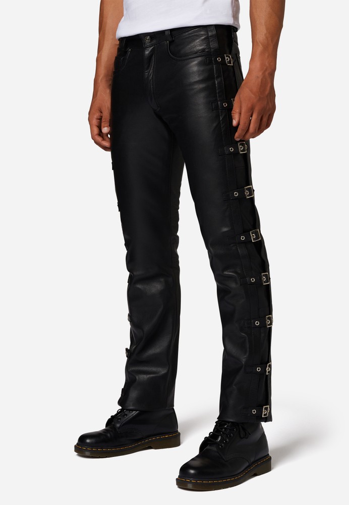Mens leather pants buckle buckle pants in 13 sizes, Bild 1