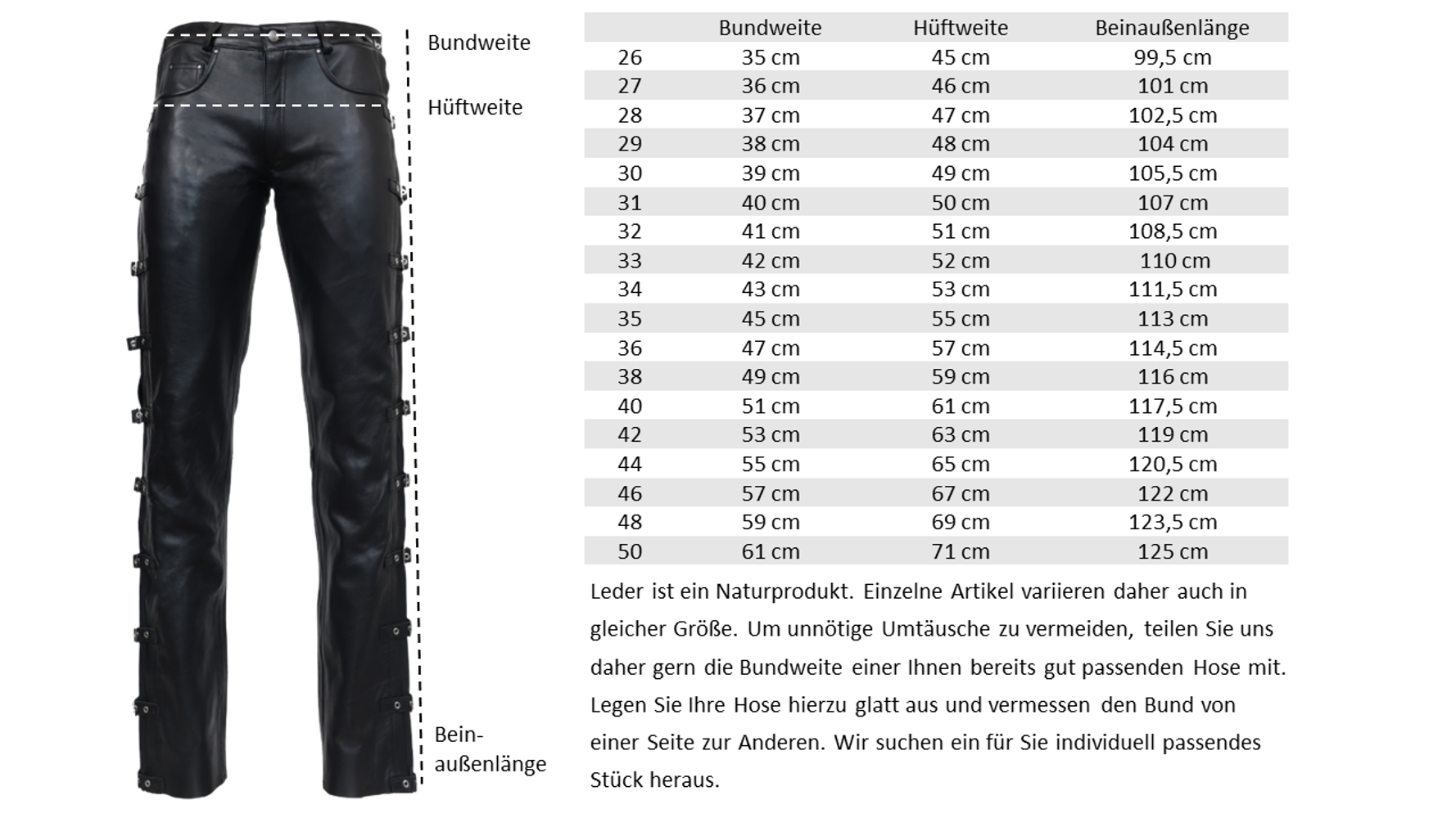 Mens leather pants buckle buckle pants in 13 sizes, Bild 6