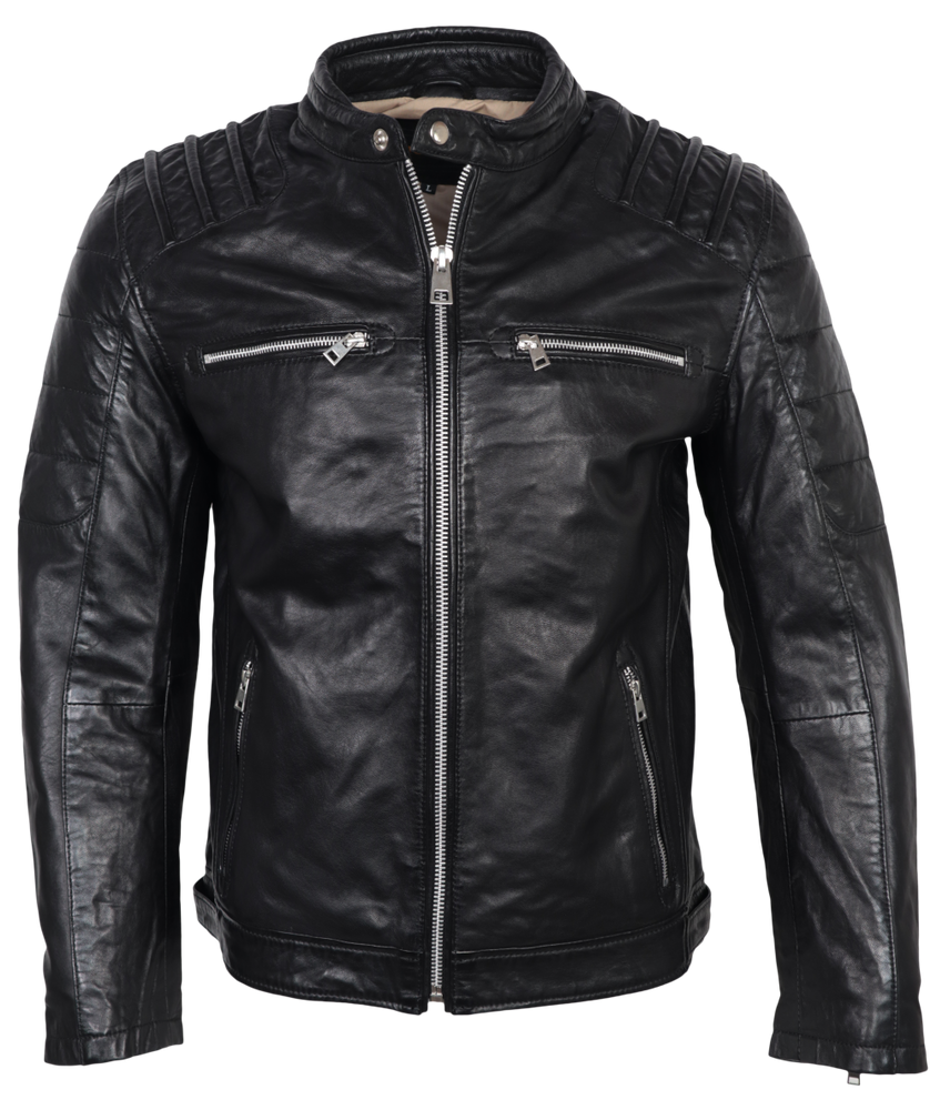 Men's leather jacket Caesar, black in 2 colors, Bild 6
