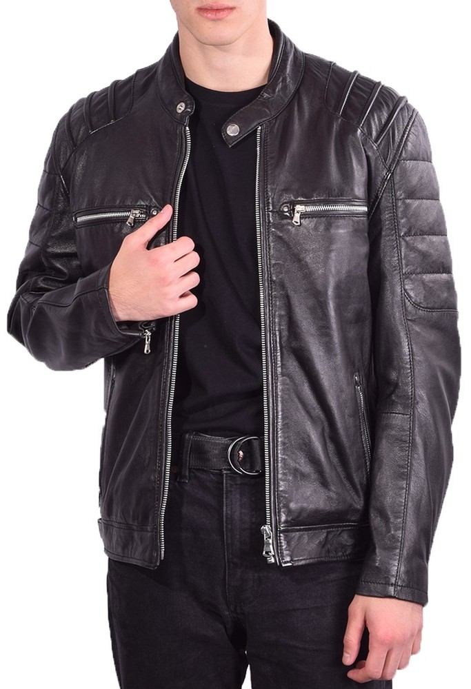 Herren-Lederjacke Caesar, Schwarz in 2 Farben, Bild 1