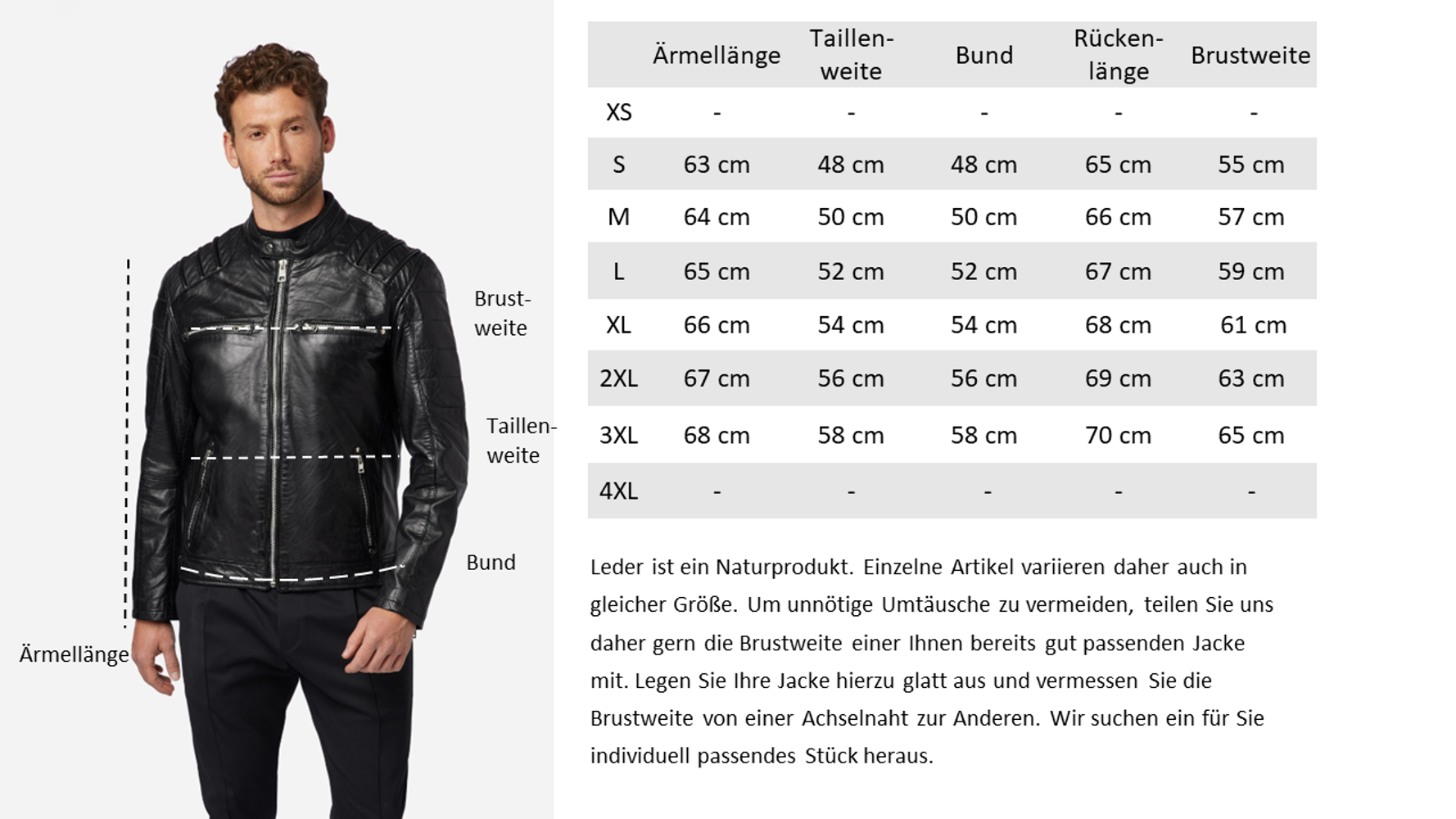 Men's leather jacket Caesar, black in 2 colors, Bild 7
