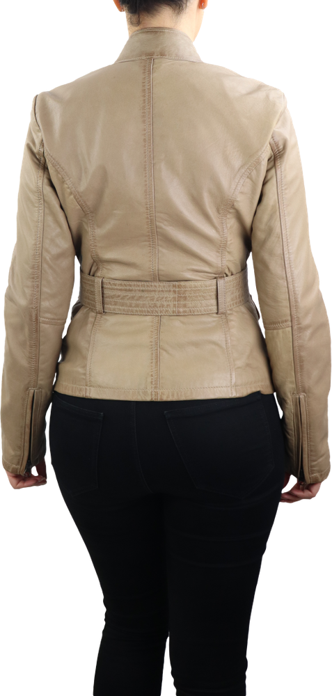 Damen-Lederjacke Caitlyn, Beige in 5 Farben, Bild 5