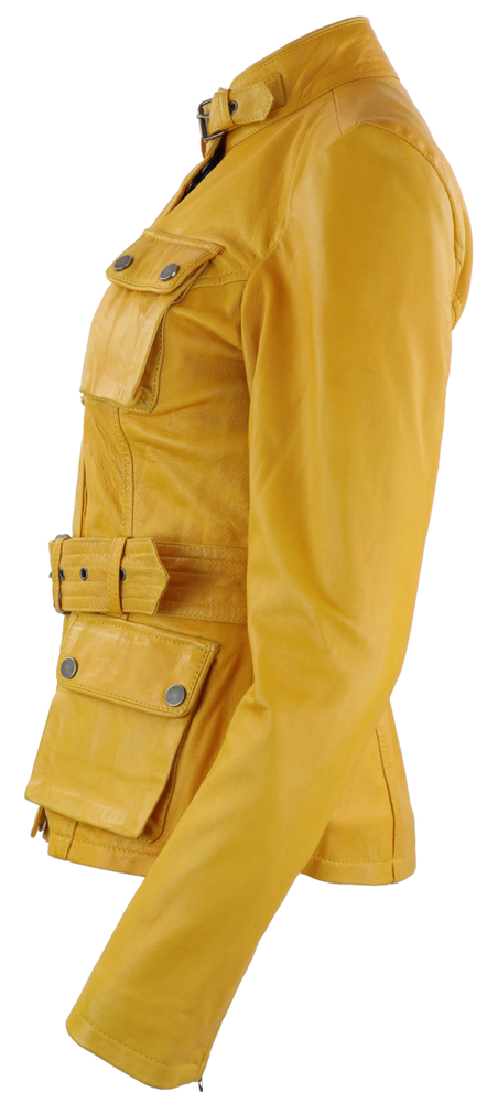 Damen-Lederjacke Caitlyn, Gelb in 5 Farben, Bild 2