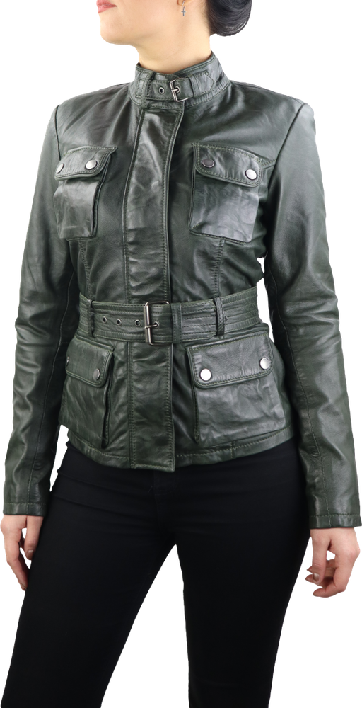 Damen-Lederjacke Caitlyn, Olive in 5 Farben, Bild 2