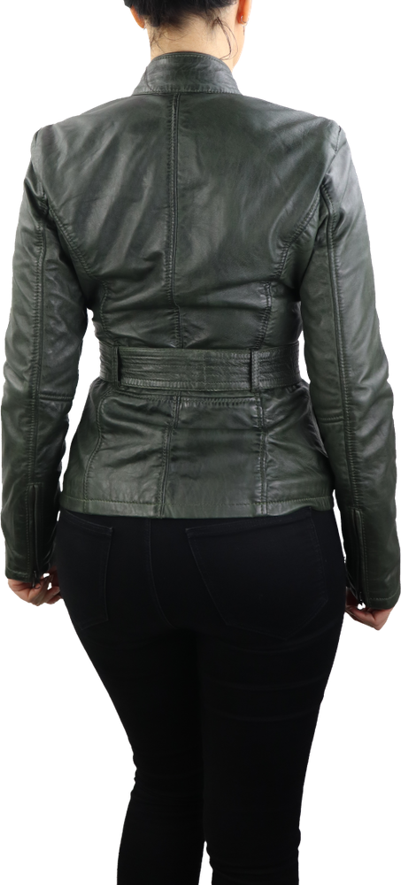 Damen-Lederjacke Caitlyn, Olive in 5 Farben, Bild 4
