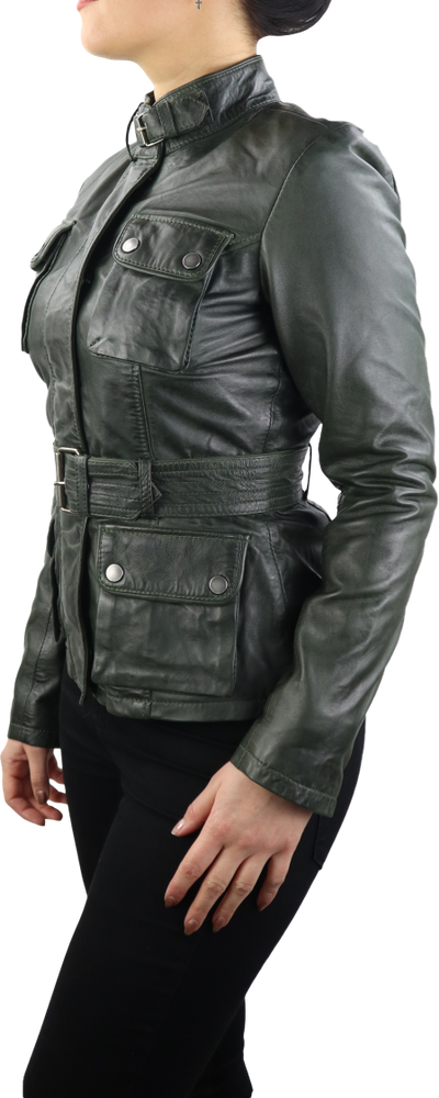 Damen-Lederjacke Caitlyn, Olive in 5 Farben, Bild 3
