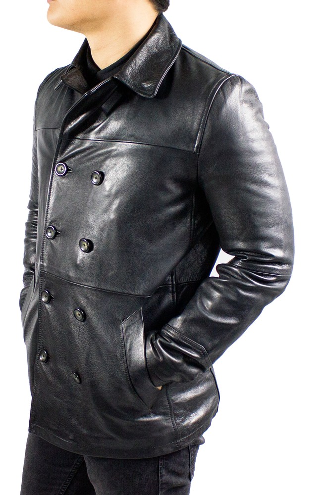 Men's leather coat Caporn, Black in 1 colors, Bild 4