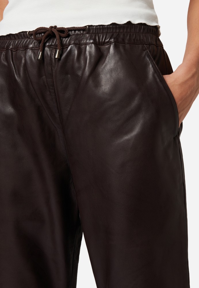 Ladies leather pants Carillo, Brown in 4 colors, Bild 5