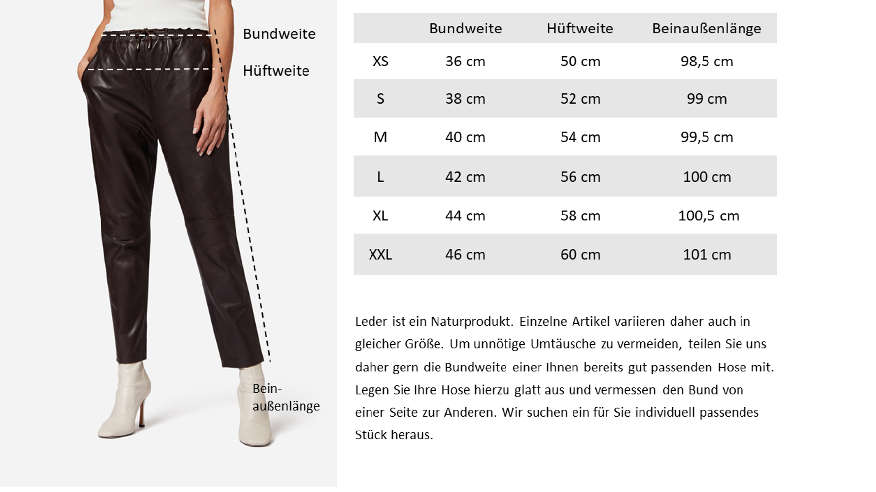 Ladies leather pants Carillo, Brown in 4 colors, Bild 6