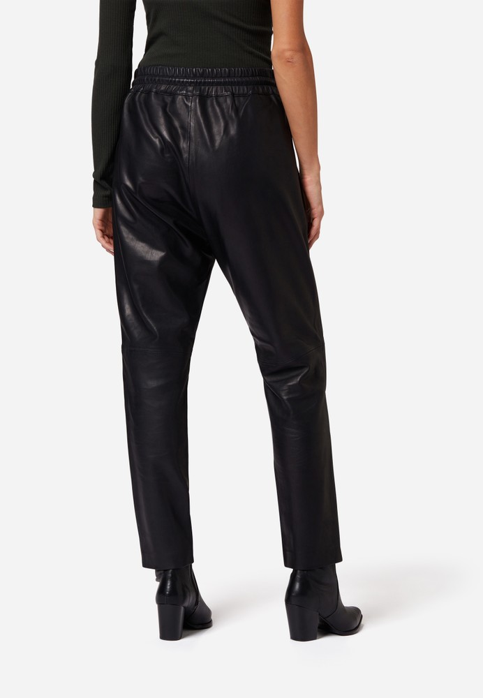 Ladies leather pants Carillo, black in 4 colors, Bild 3