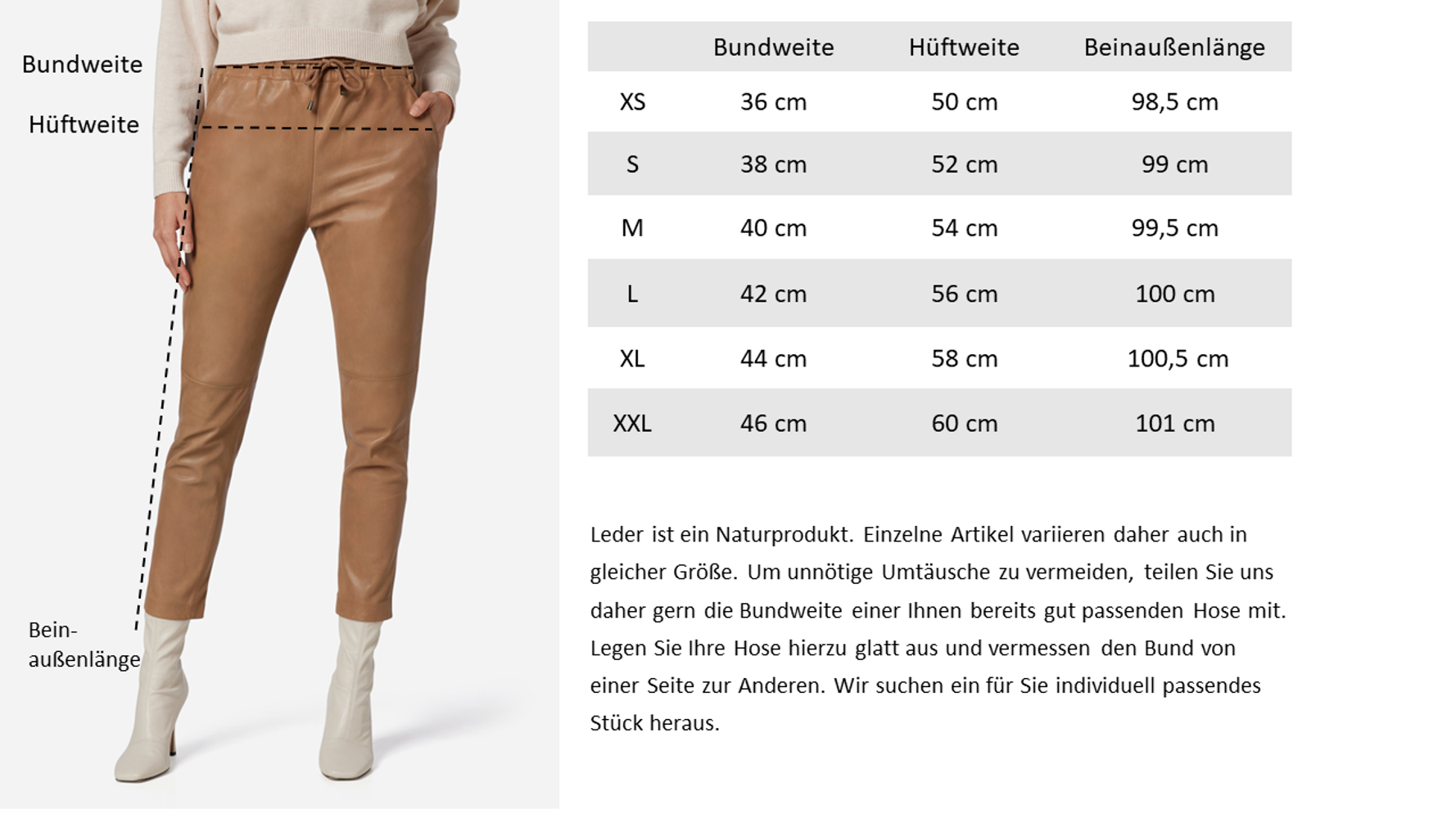 Ladies leather pants Carillo, taupe in 4 colors, Bild 8