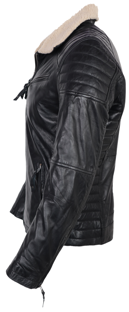 Men's leather jacket Cooper Fur, teddy fur in 2 styles, Bild 3