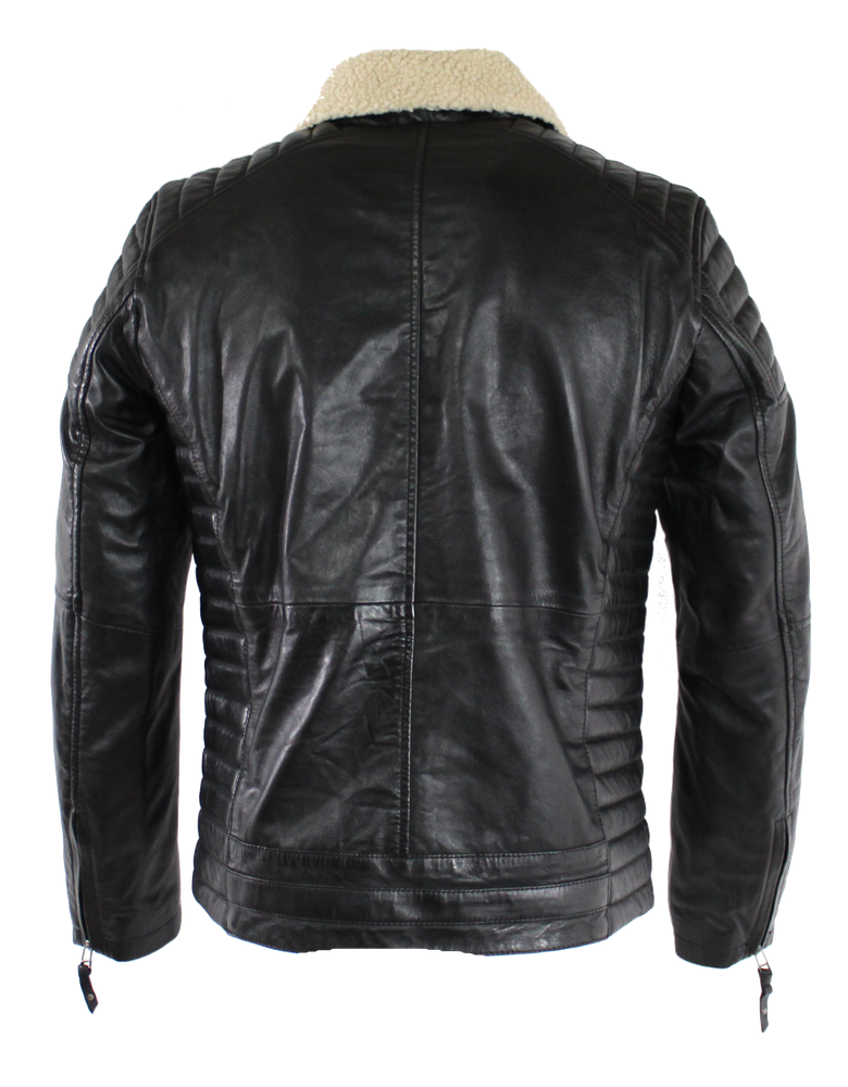 Men's leather jacket Cooper Fur, teddy fur in 2 styles, Bild 5
