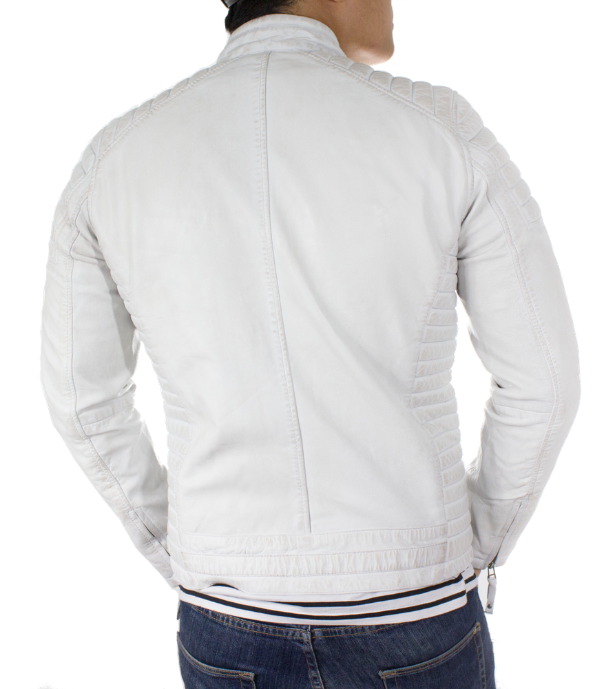 Herren-Lederjacke Cooper, Weiß in 5 Farben, Bild 7
